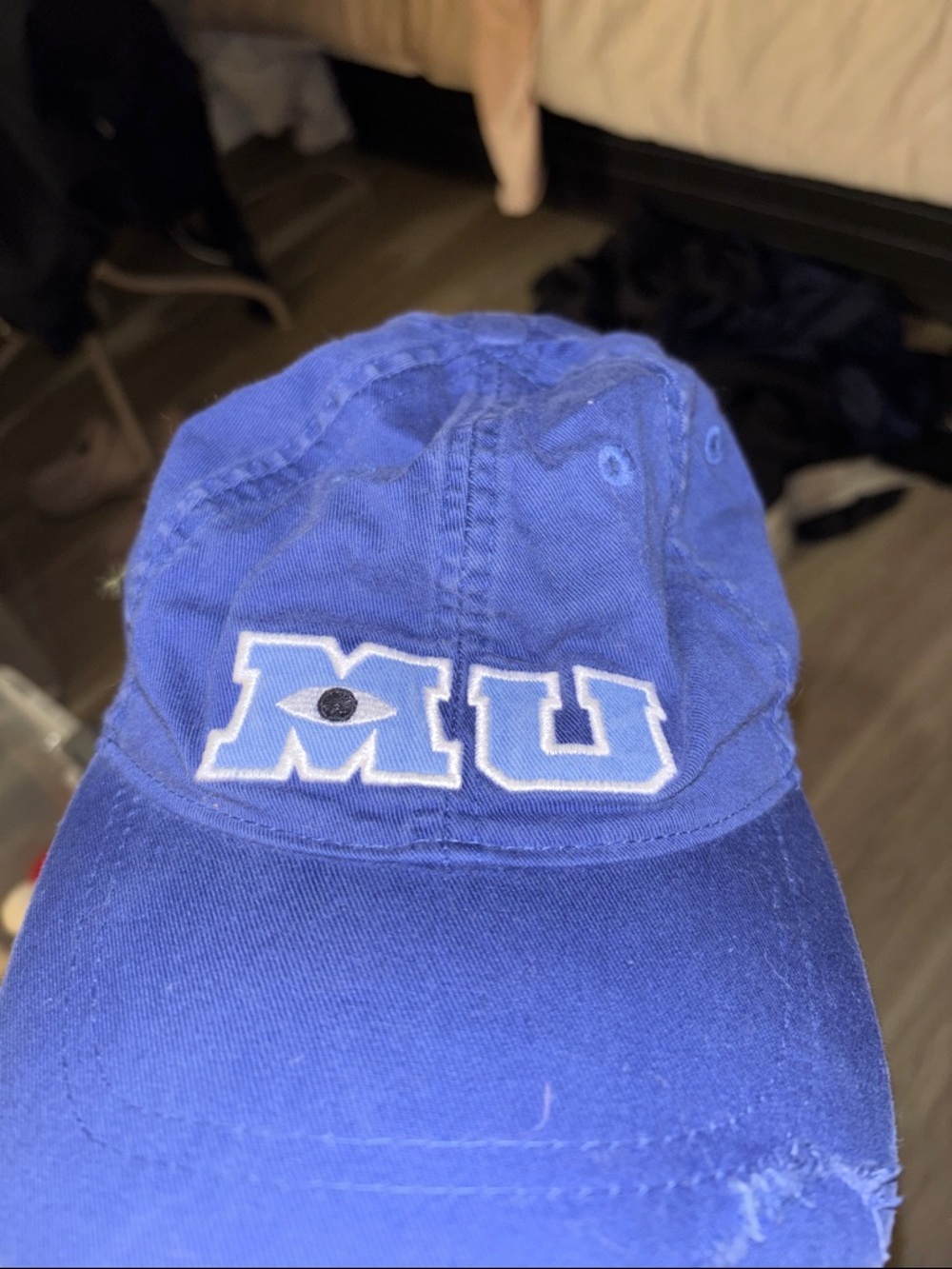 Disney Royal Blue Monsters University 'MU' Embroidered Cap